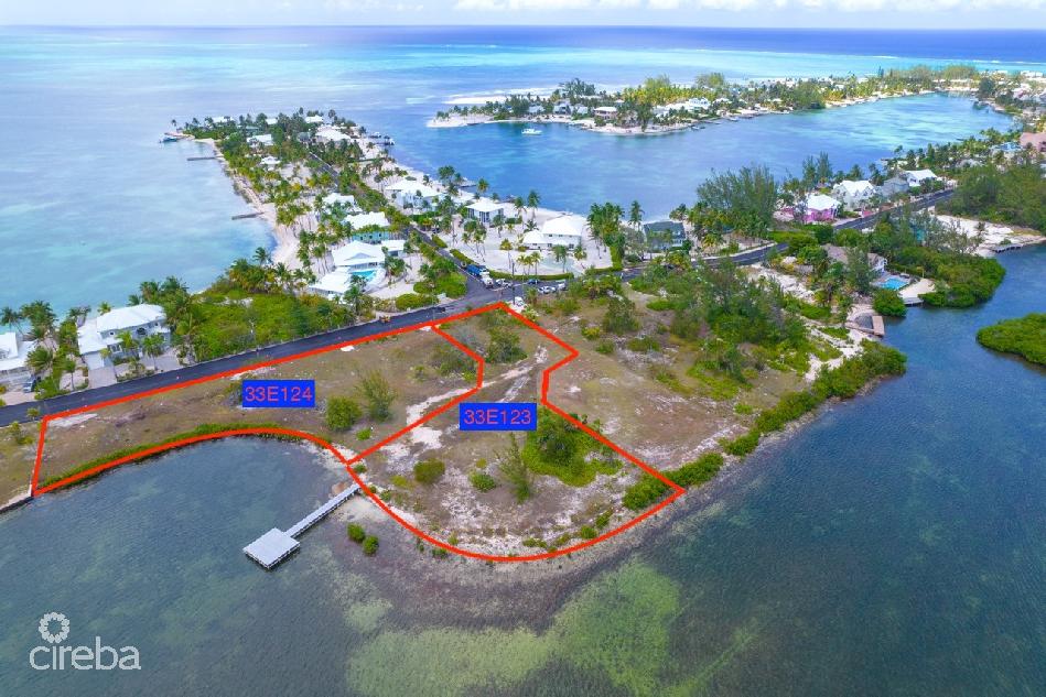 Cayman kai- water cay rd lot w/dock and 250ft of beachfront on little sound